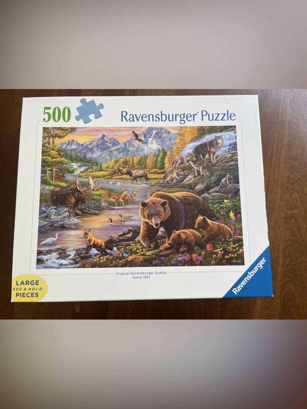 Ravensburger 500-Piece Wilderness Wildlife Puzzle - Blue, White, Green, Brown